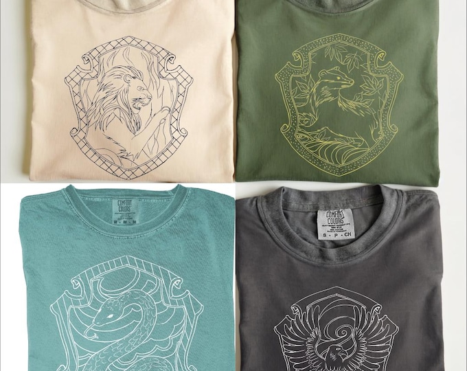 Custom Wizard House Shirt: Comfort Colors Magic School Unisex Tee