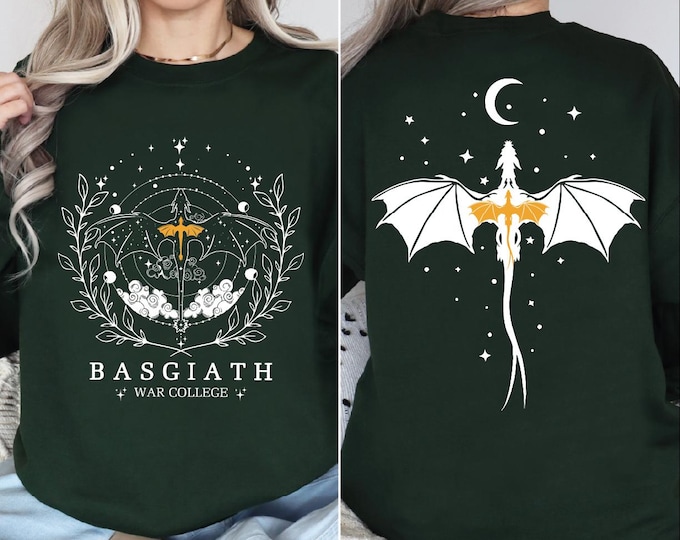 Basgiath War College Sweatshirt, Fourth Wing Dragon Hoodie, Tairn  Andarna Dragon Sweater, Dragon Rider Sweater, Bookish Gift for Readers,BP