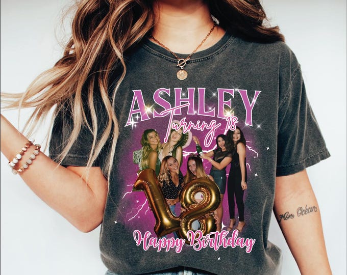 Custom Bootleg Birthday Shirt, Comfort Colors Birthday Name and Age Shirt, Best Friend Birthday Shirt, 90s Birthday, Custom Birthday Family