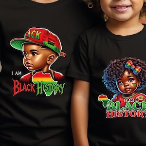 I am Black History Tshirt, Black History Shirt For Kids, Black Cute Girl Shirt, Black Cool Boy Shirt, Juneteenth Toddler Gift, Gift For Kids