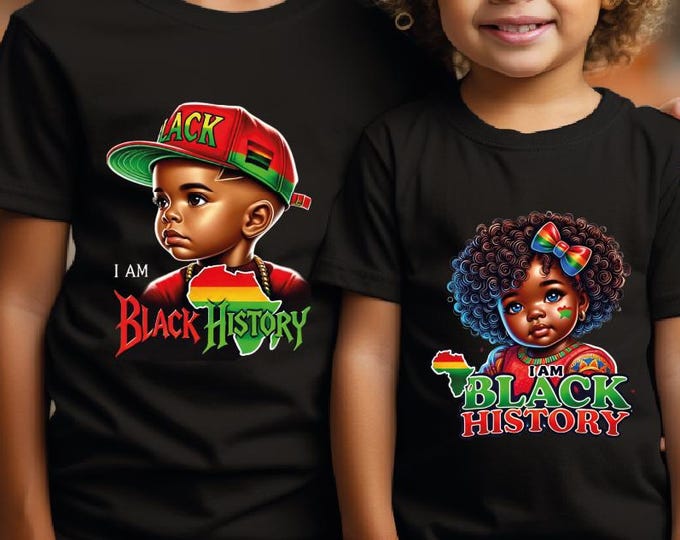 I am Black History Tshirt, Black History Shirt For Kids, Black Cute Girl Shirt, Black Cool Boy Shirt, Juneteenth Toddler Gift, Gift For Kids