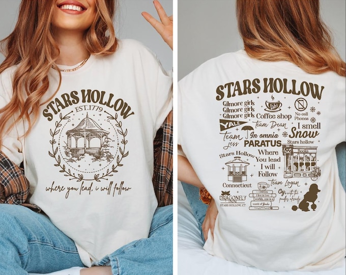 Comfort Colors Stars Hollow Shirt: Retro Luke's Diner Tee