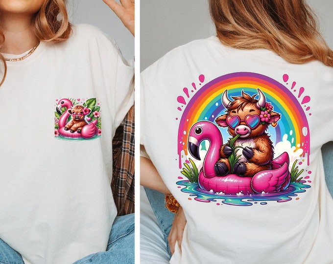 Summer Highland Cow Shirt, Summer Vibes Shirt, Funny Highland Cow Shirt, Summer Highland Cow Pool Shirt, Funny Cow Shirt, Cow Lover Gift Tee