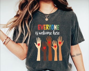 Idaho Teacher Shirt, Comfort Colors Everyone is Welcome Here Shirt, Inclusion and Equality T-shirt, Protest and Resist Shirt, idaho Teacher