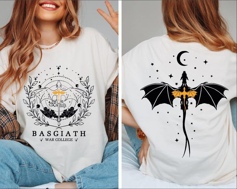 a woman wearing a t - shirt with a bat on it