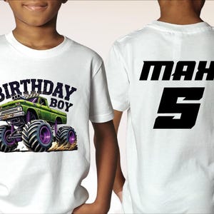 Custom Monster Truck Birthday Shirt, Birthday Boy Monster Truck Shirt, Family Birthday Truck Shirt, Custom Monster Truck Birthday Shirt, BP