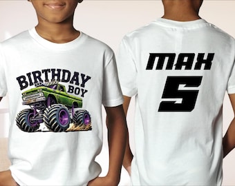 Custom Monster Truck Birthday Shirt, Birthday Boy Monster Truck Shirt, Family Birthday Truck Shirt, Custom Monster Truck Birthday Shirt, BP