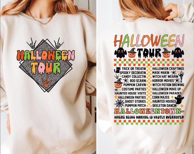 Halloween Tour Sweatshirt, Halloween Pumpkin Sweater, Halloween Hoodie, Halloween Party, Gift for Halloween, Witchy Sweater,Trendy Halloween