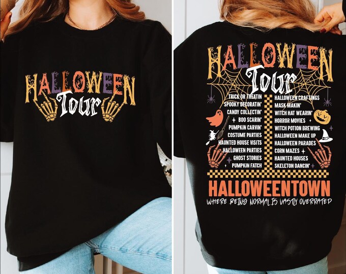 Halloween Tour Sweatshirt, Halloween Pumpkin Sweater, Halloween Hoodie, Halloween Party, Gift for Halloween, Witchy Sweater,Trendy Halloween