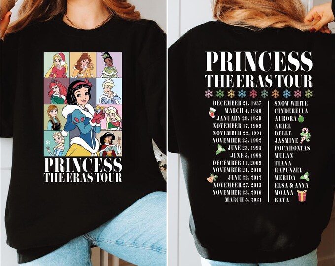 Princess Eras Tour Sweatshirt, Disney Princess Tour Sweater, Disney Princess Characters Hoodie, Disney Girl Trip Sweater, Disney Sweater, BP