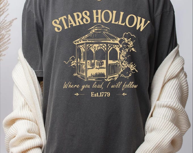 Stars Hollow Comfort Colors Shirt, Where You Lead I Will Follow Shirt, Retro Stars Hollows Tee, Tv Show Fans Gift, Luke Dinner Shirt