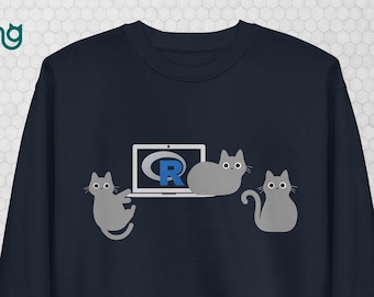 Moletom Coding Cats, Laptop R Stats, Roupa Unissex para Ciência de Dados