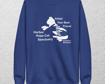 Harbor Hope Cat Rescue Adote seu melhor amigo moletom premium unissex