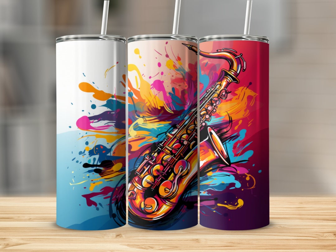 Colorful Tenor Saxophone Sublimation Tumbler Wrap 20oz Etsy