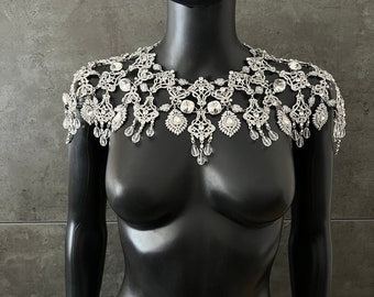Bruidsschouderketting _Bruiloftachtergrond Jewelry_Shoulder Necklace_Wedding Statement Piece_Bridal Schouderketting_ Bruiloftssieraden