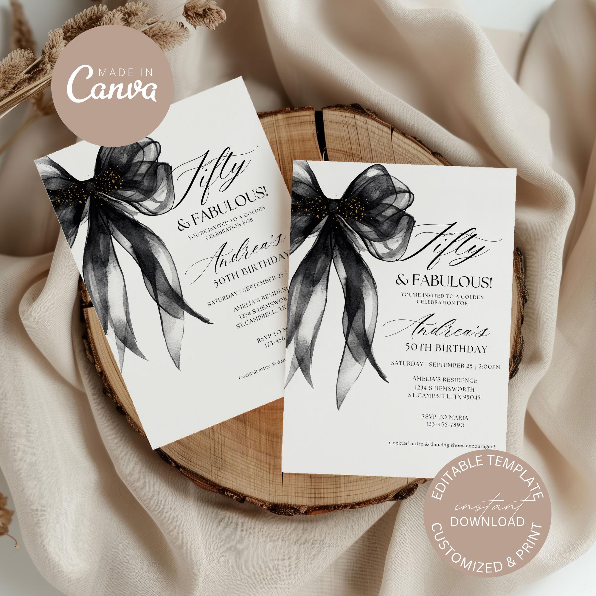 Black Tie Cocktail Party Invitation