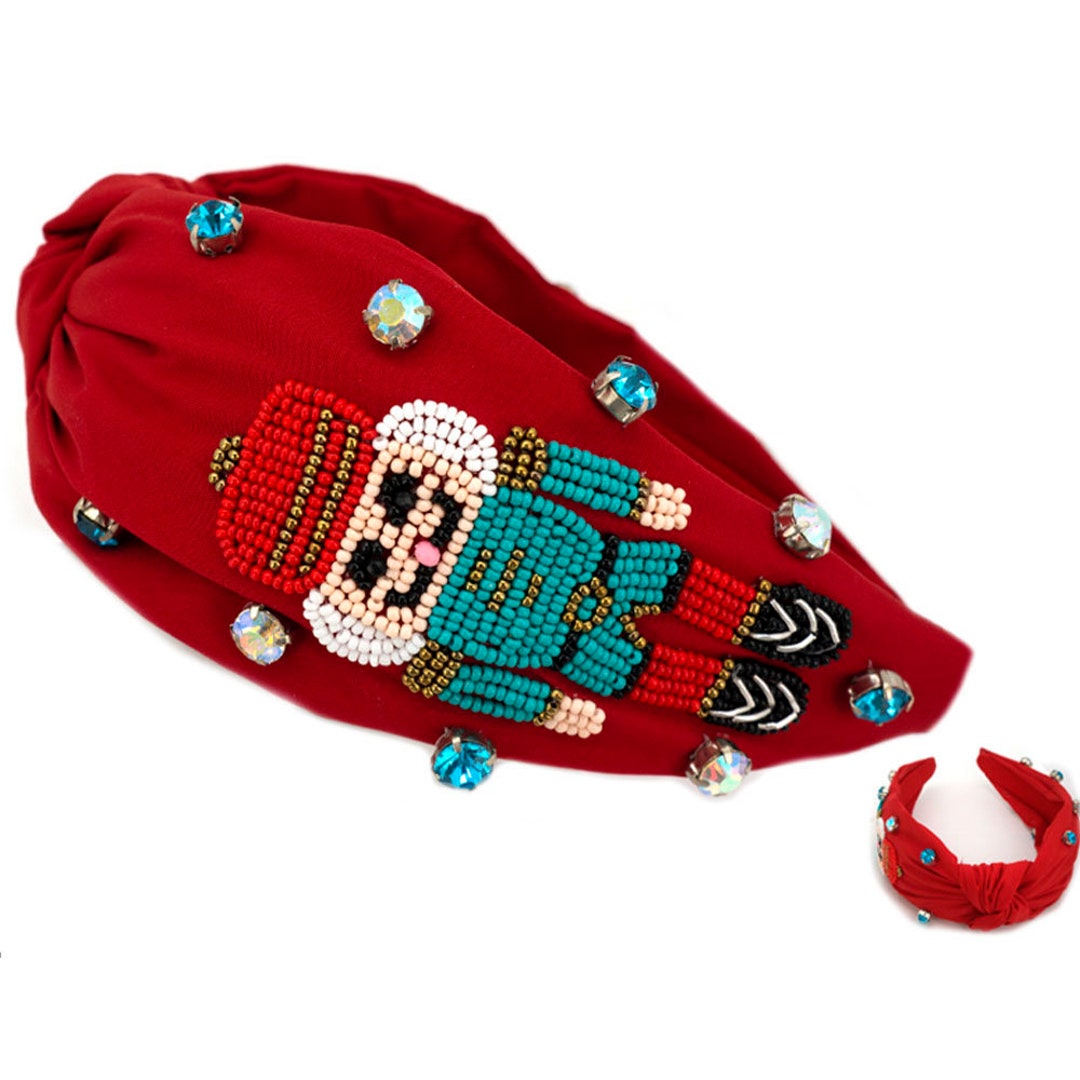 Seed Bead Nutcracker Headband Festive Holiday Hair Etsy