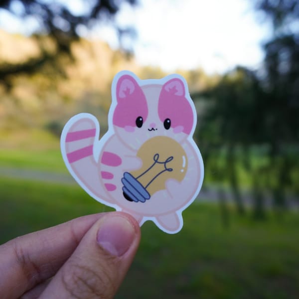 Light Bulb Cat Sticker