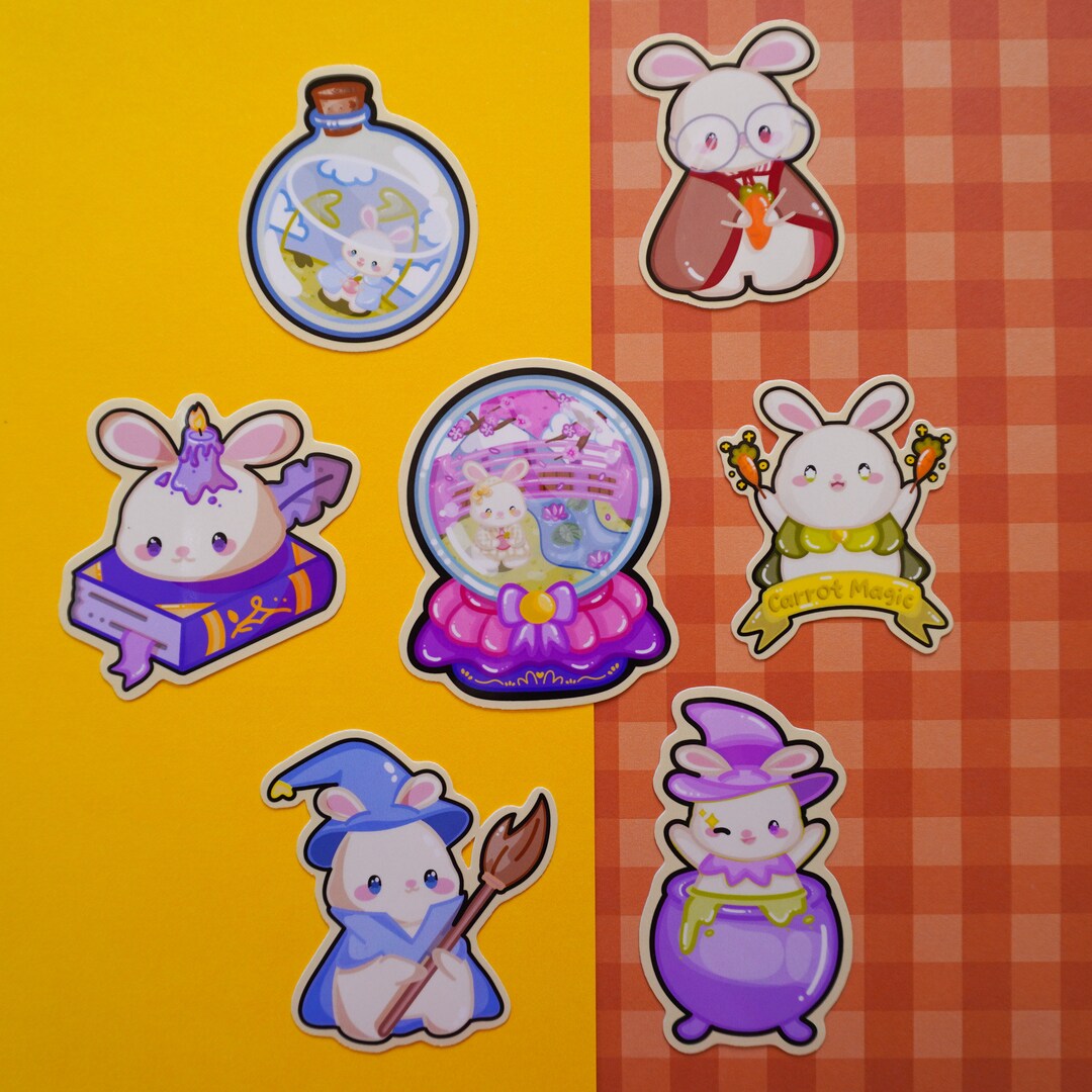 Magic Bunny Stickers 7 PCS - Etsy
