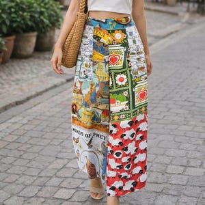 Handmade upcycled vintage tea towel trousers