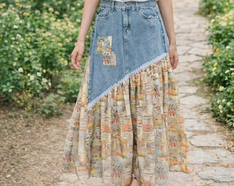 Handmade Upcycled Vintage Tea Towel Skirt