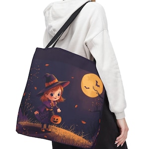 Halloween Cute Tote Bag, Trick or Treat Tote, Spooky Halloween Bag, Pumpkin Tote, Halloween Candy Tote, Halloween Party Bag