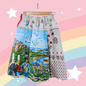 Handmade Upcycled Vintage Tea Towel Skirt Pants