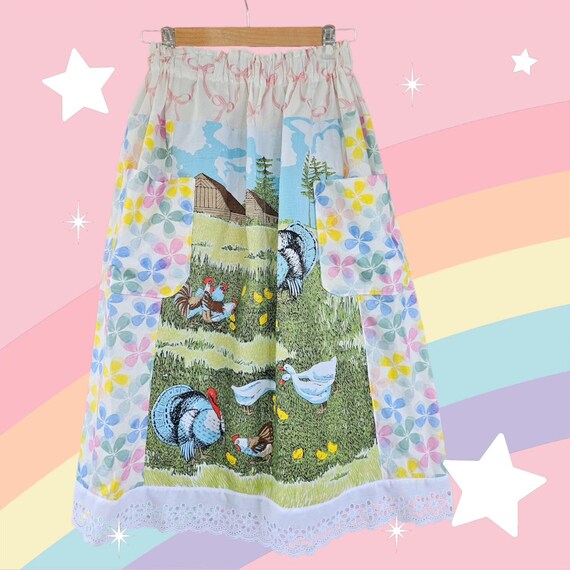 Handmade Upcycled Vintage Tea Towel Skirt.