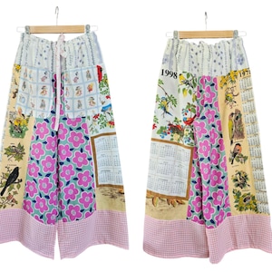Handmade Upcycled Vintage tea towel pants