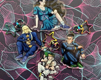Jojo No Kimyou Na Bouken art 4 Keychains, 2.5&quot; Acrylic Charms. FAN MADE