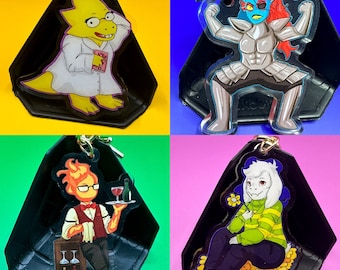 Undertale Charms Part 2: Undyne | Alphys | Grillby | Asriel || 2.5" Double Sided Acrylic Keychain
