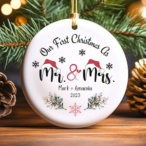 Mr. and Mrs. First Christmas, Christmas Ornament, Christmas Gift, Couples First Christmas, Holiday Gift Ornament, Couples Christmas Ornament