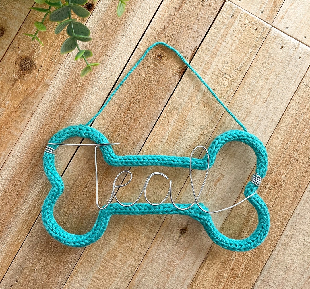 Knitted Wire Dog Bone Ornament Etsy