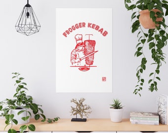 FROGGER kebab by Alphaprech - - Premium Matte Posters