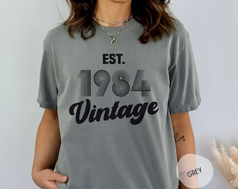 Custom Vintage 1984 Shirt, 40th Birthday Gift For Women,  Retro Birthday Tee, 40th Birthday Friend, Retro Birthday Men, Comfort Colors® Tee