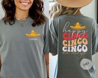 Personalized Cinco De Mayo Shirt, Mexican Fiesta Tee, Sombrero Party Shirt, Happy Cinco De Mayo, Mexican Festival Gift, Comfort Colors® Tee
