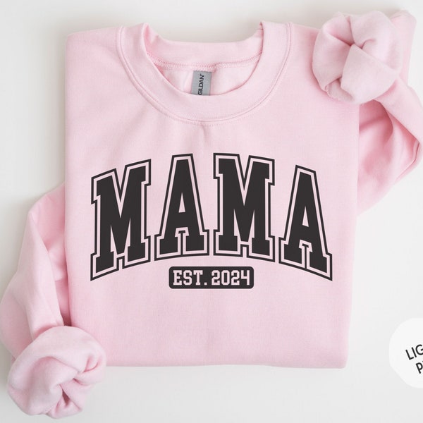Mama Est 2024 Sweatshirt, Gift for New Mom, Retro Mom Sweatshirt, Mama Est Sweatshirt, Mom Est 2024 Shirt, Mom 2024 Sweatshirt,2024 Mom Gift