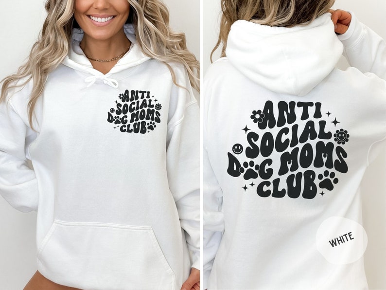 Anti Social Dog Moms Club Sweatshirt, Dog Mom Sweatshirt, Dog Mama Sweatshirt, Dog Lover Gift, Mom Gift, Dog Sweatshirt, Dog Mom Shirt image 1