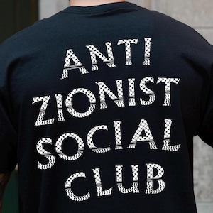 Camiseta de keffiyeh del Club Social Antisionista, camiseta Palestina Libre, Solidaridad con Palestina, camiseta de izquierda, keffiyeh Palestina, regalos de Palestina