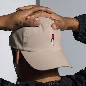 Hoed Palestijnse kaart, hoed Palestina, hoed Palestina, hoed Palestina, geborduurde vaderhoed, vlag Palestina