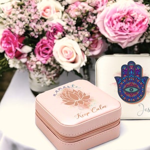 Portagioie Zen regalo, portagioie personalizzato per yoga e consapevolezza, regalo per ragazze, organizer per gioielli Yin Yang, regalo di compleanno per lei