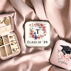 Portagioielli regalo di laurea, portagioielli personalizzato per laurea, regalo per ragazze, organizer per gioielli in pelle, regalo per lei