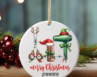 Personalized  Hair Dresser stylist Ornament, Occupation Custom Ornament, Christmas Tree Ornaments Hair stylist  gift for Christmas
