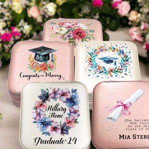 Portagioie regalo di laurea, portagioie personalizzato personalizzato, regalo per ragazze, organizzatore di gioielli in pelle, regalo per lei