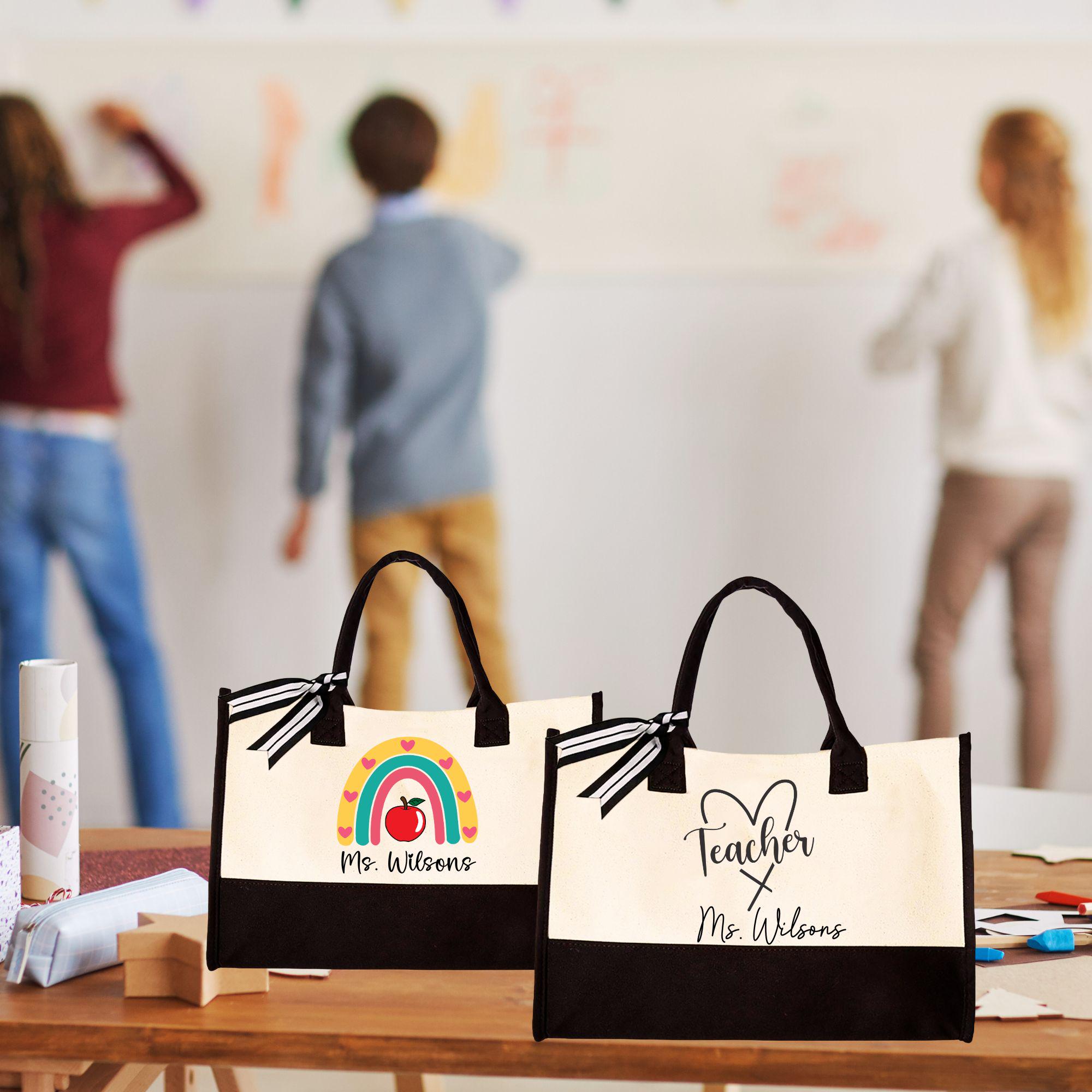 Custom Teacher Affirmations Cotton Canvas Tote Bag Teacher Appreciation ...