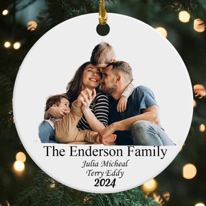 Personalized Family Photo Ornament - Custom Picture Name Family Keepsake - Family Ornament