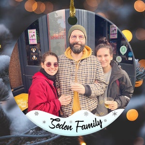 Personalized Family Christmas Photo Ornament - Custom Picture Name Family Keepsake - Family Ornament- Family Ornament