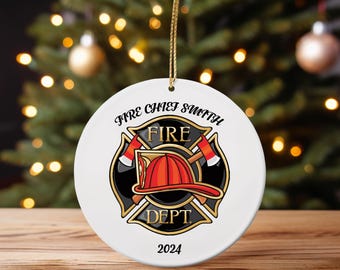 Personalized Fire department Fire Fighter  Ornament, Occupation Custom Ornament, Christmas Tree Ornaments Fire fighter gift for Christmas