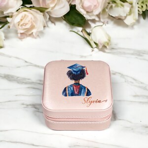 Portagioie regalo di laurea, portagioie personalizzato personalizzato, regalo per ragazze, organizzatore di gioielli in pelle, regalo per lei