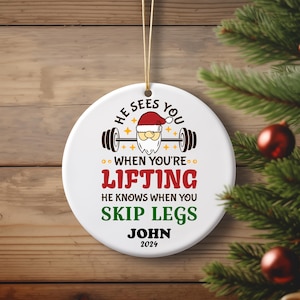 Personalized  Gymnastics Body Builder  workout Ornament, Weight Lifting Custom Ornament, Christmas Ornaments fitness gift for Christmas